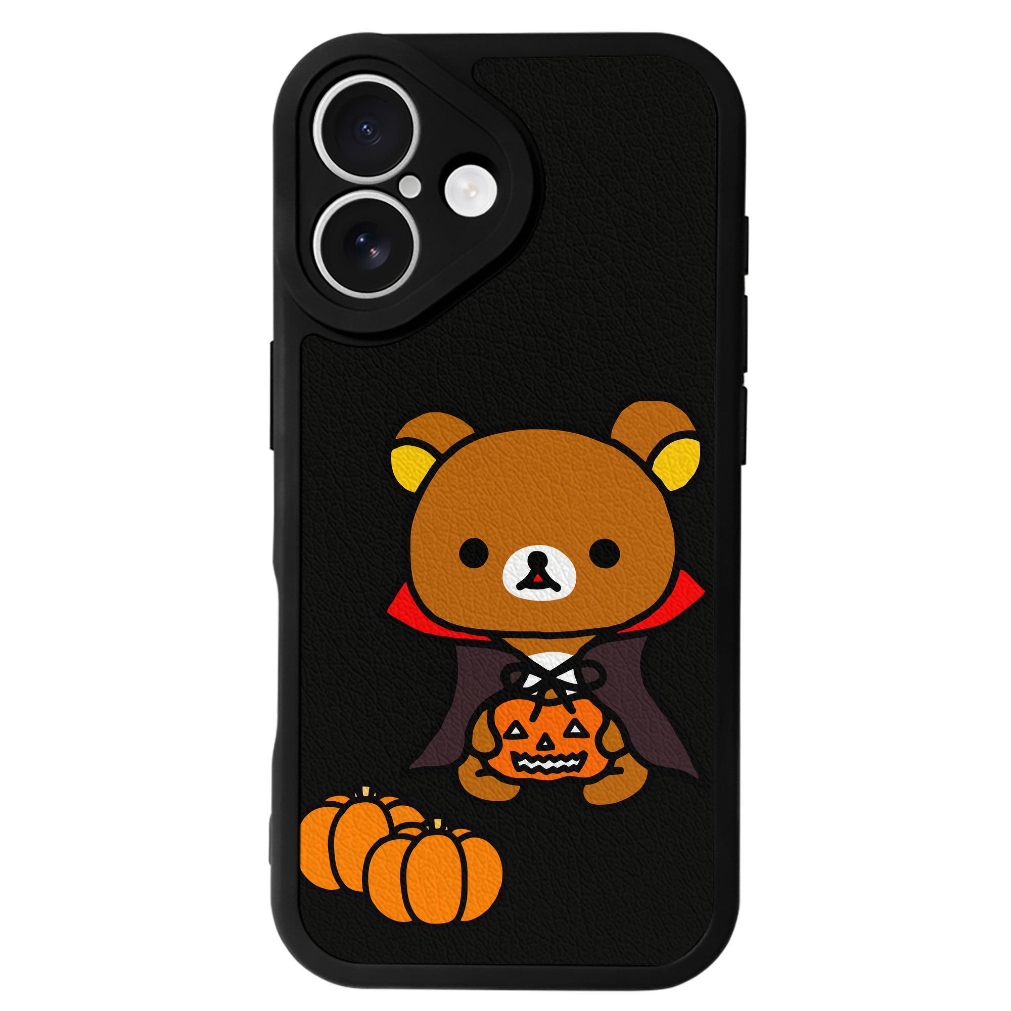 （画像用） リラックマ リラックマ キイロイトリ Rilakkuma Korilakkuma Kiiroitori 【iPhone 16シリーズ対応】シリコンスマホケース（レザー調） 材質：シリコン